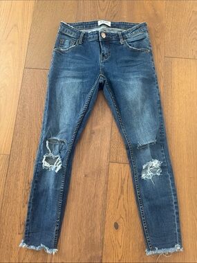 One Teaspoon Distressed Dark Blue Skinny Jeans